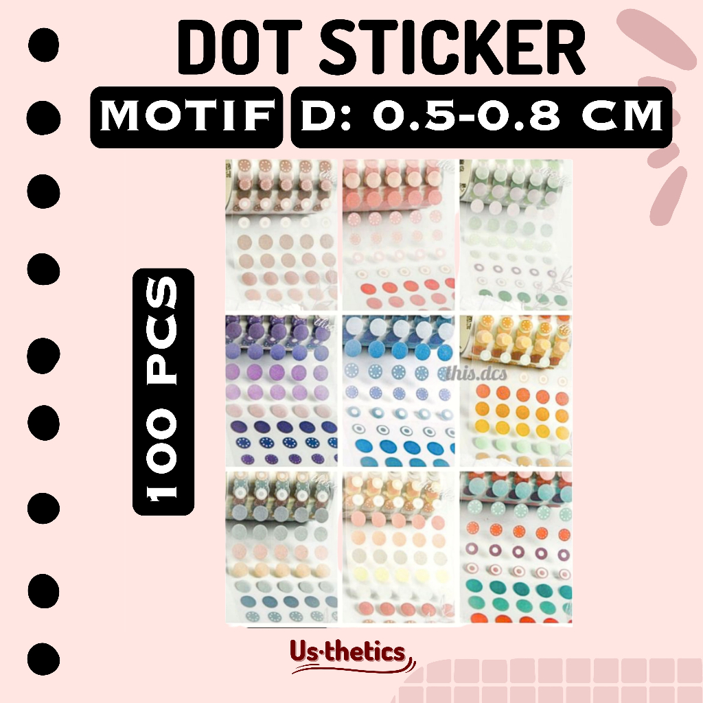 MINI 100 dots Washi tape dot sticker motif | stiker bulat kecil bullet journal stickers