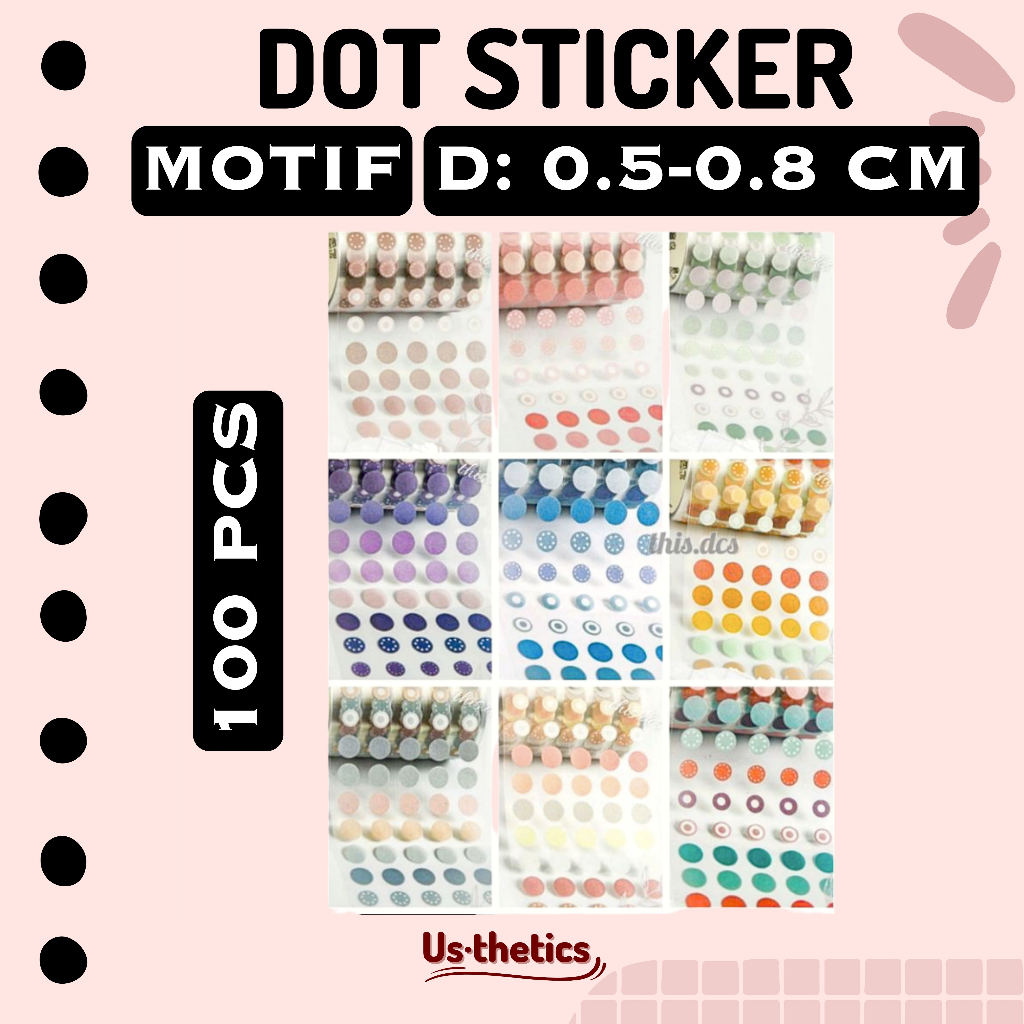 

MINI 100 dots Washi tape dot sticker motif | stiker bulat kecil bullet journal stickers