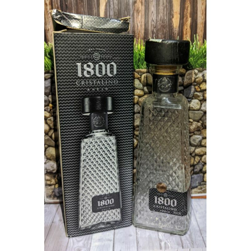 botol minuman bekas miras antik 1800 cristalino anejo, hiasan rumah