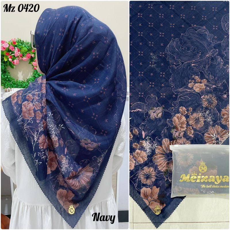 Kerudung Segi Empat Cantik | 0420 Hijab Segi Empat Meizaya