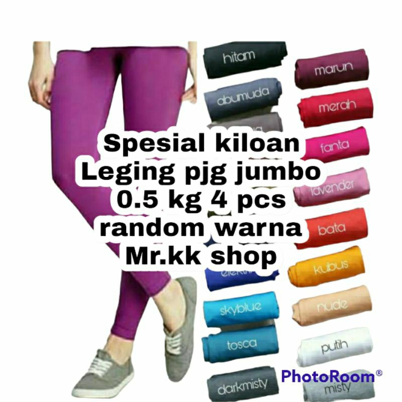 PAKET 4  pcs  leging pjg jumbo BB 65-90kg (BS REQUEST WARNA)