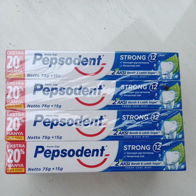 Pepsodent strong 75+15gr murah 10rb isi 3-75+15gr