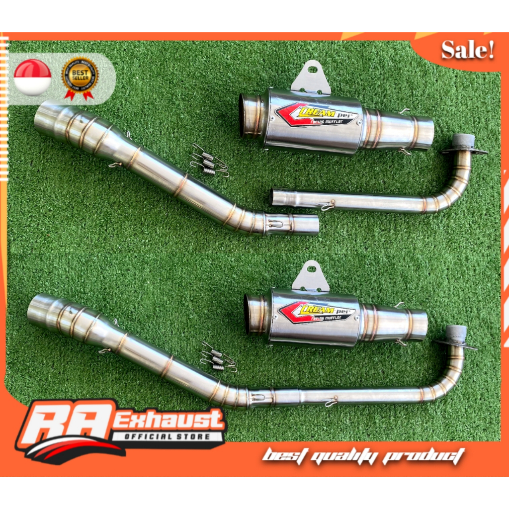 KNALPOT RACING UNDERBONE CREAMPIE TYPE CP2 CP3 CR3 (FULL SISTEM) PNP JUPITER Z VEGA R VEGA ZR JUPITE