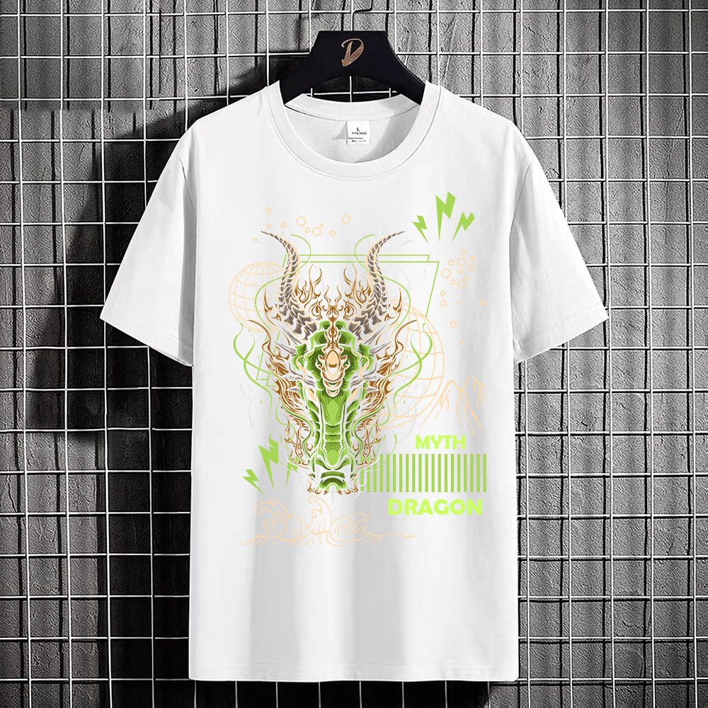 Kaos Tshirt Pria Baju DRAGON NEON Distro Basic Lengan Pendek Cowok Kasual DTF