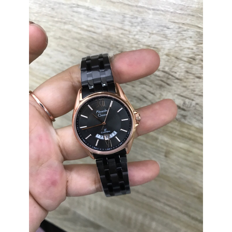 jam rantai original cewek hitam rose