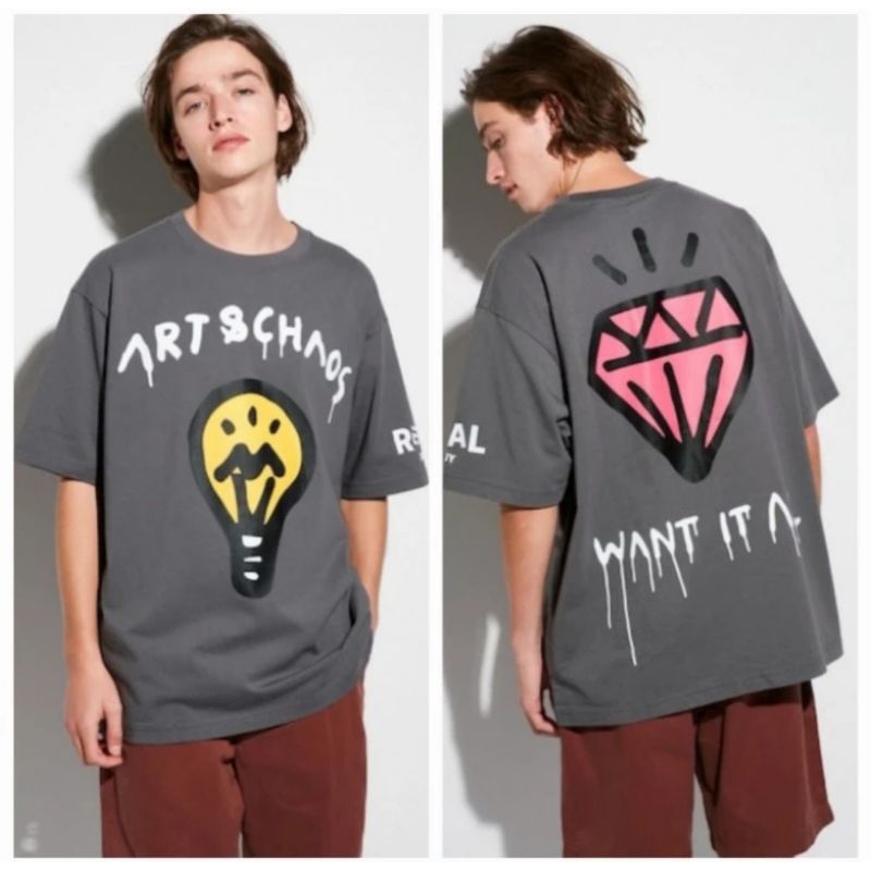 Kaos Uniqlo UT Trevor Andrew 07 Gray New and Original