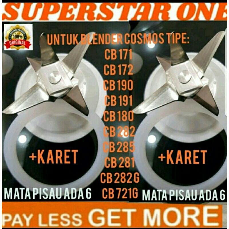 Pisau blender cosmos mata pisau 6 + karet CB-171, CB-171 cosmos