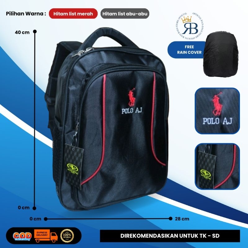 Tas Ransel Polo AJ/Tas Sekolah Polo Untuk TK - SD/Tas Laptop Unisex BISA COD