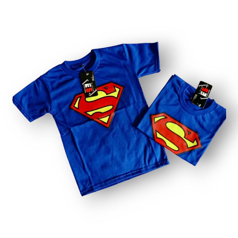 BAJU KAOS DISTRO ANAK LAKI LAKI SUPERMAN LOGO BIRU TUA