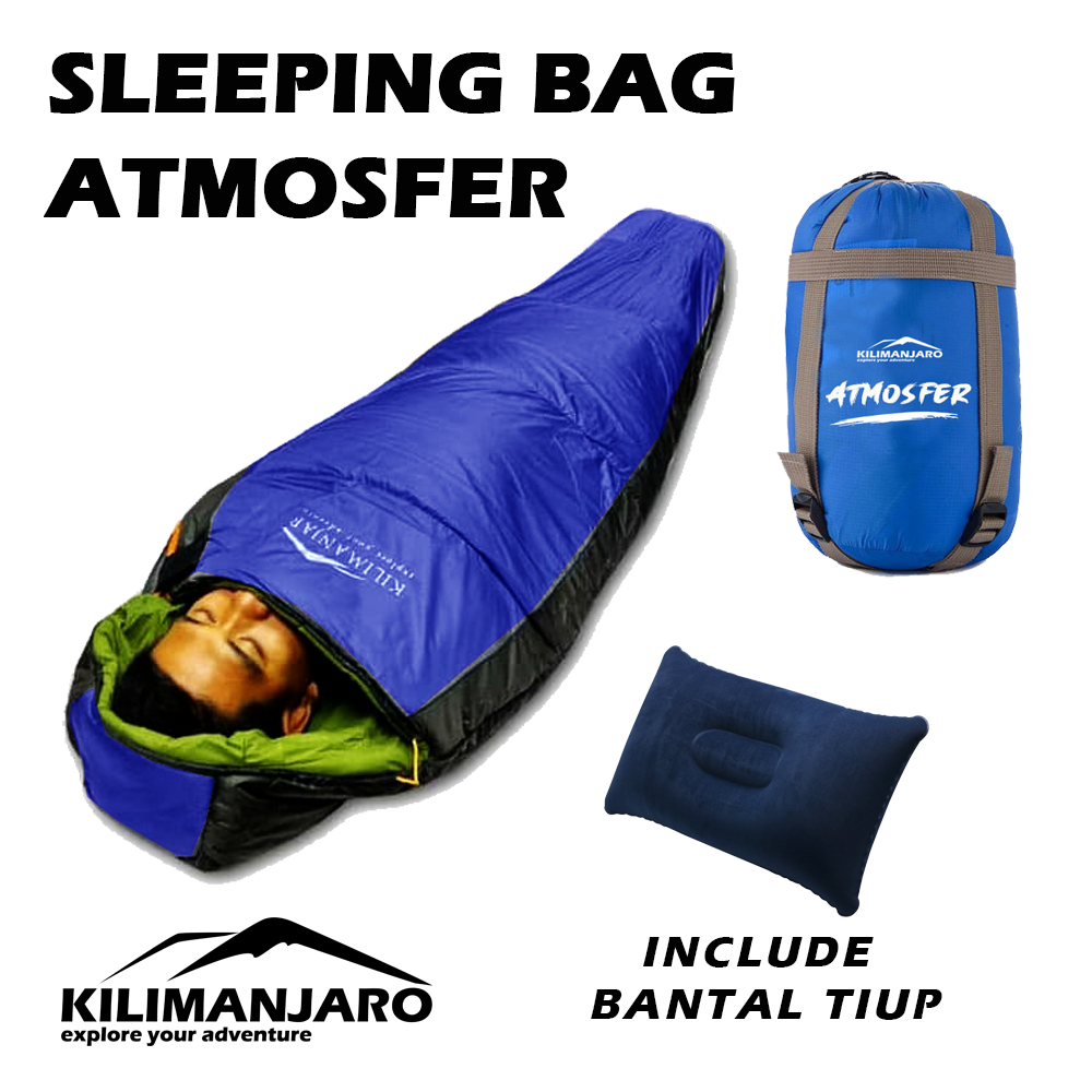 Sleeping Bag Mummy WATERPROOF Kilimanjaro Atmosfer Original - Include Bantal - SB Kilimanjaro Atmosfer