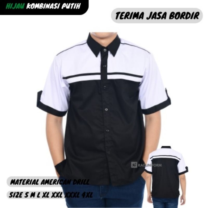 grosir custom baju kerja tambah bordir/kemeja karyawan toko/Baju karyawan kantor pabrik sekolah rumah sakit instansi pemerintah swasta/baju komunitas community