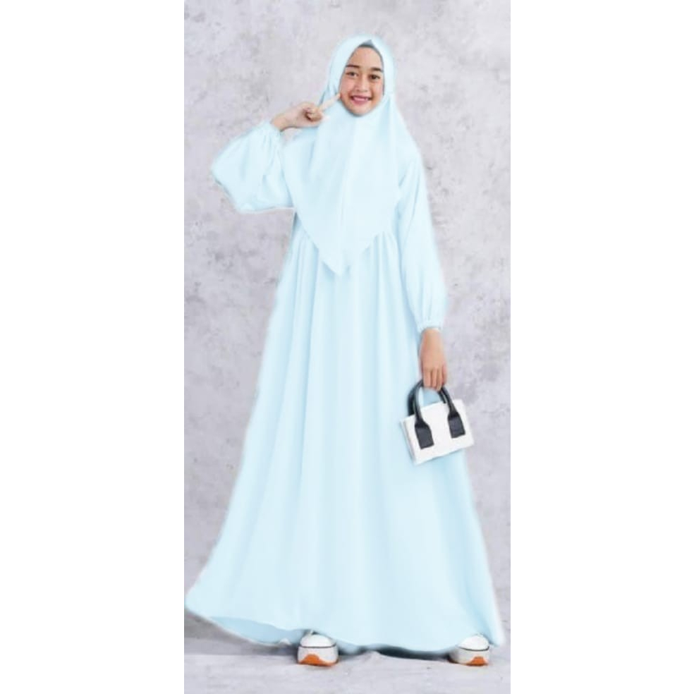 Baju Anak Tanggung Remaja Terbagus 2023 Kids Syar'i Anak Tanggung Remaja AMIRA SYAR'I Bahan Crinkle Airflow Premium + Khimar Gamis Anak Polos Umur 8 9 10 11 12 13 14 15 Tahun