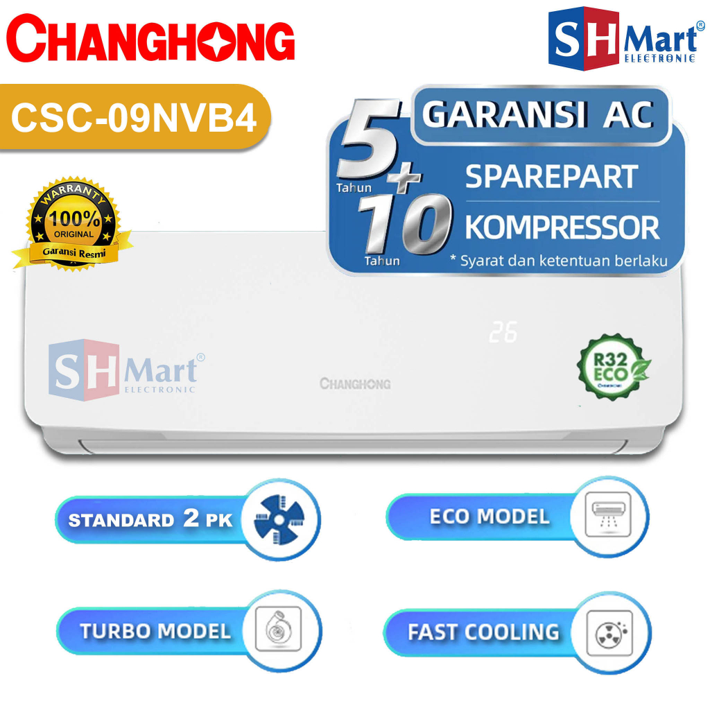 AC CHANGHONG 1/2 PK CSC-05NVB4 NEW MARET 2023 ANTI KARAT-TURBO COOL - HANYA UNIT