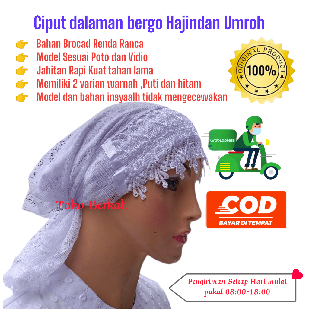 Ciput bergo haji dan umroh brocade