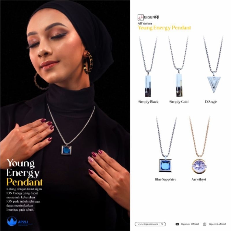 (READY STOCK) Kalung Pendant Bigenmi Ion Nano Terapi Kesehatan ORIGINAL 100%