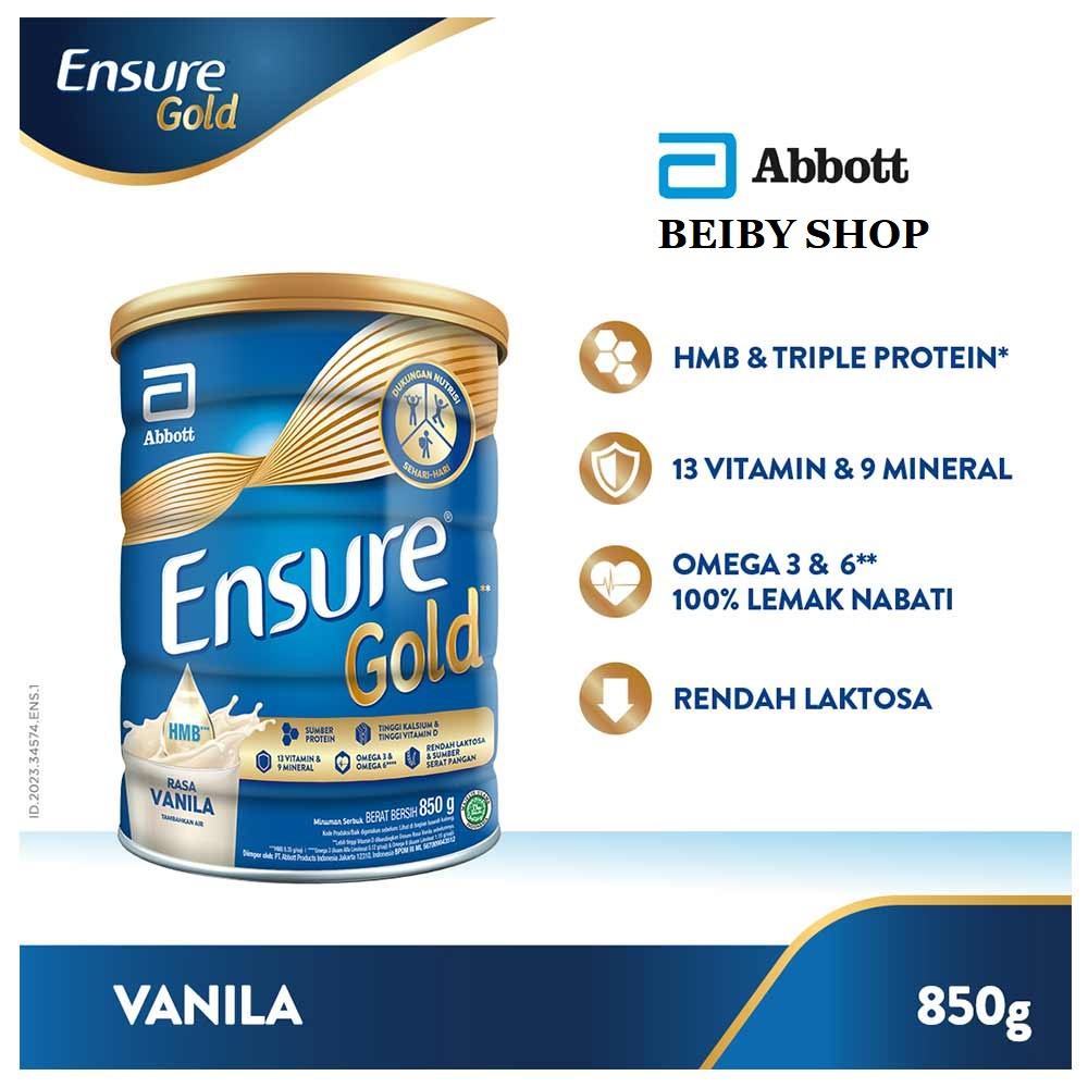 

SUSU ENSURE GOLD RASA VANILA BERAT 800G