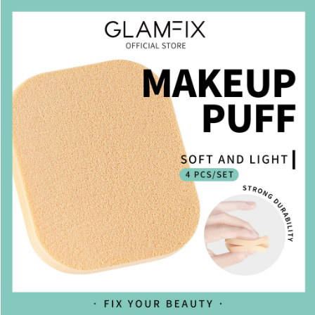 GLAMFIX Stars Compact Sponge _ Puff Spons Bedak Padat - Isi 4pcs | GLAM FIX Alat Kecantikan Makeup by YOU