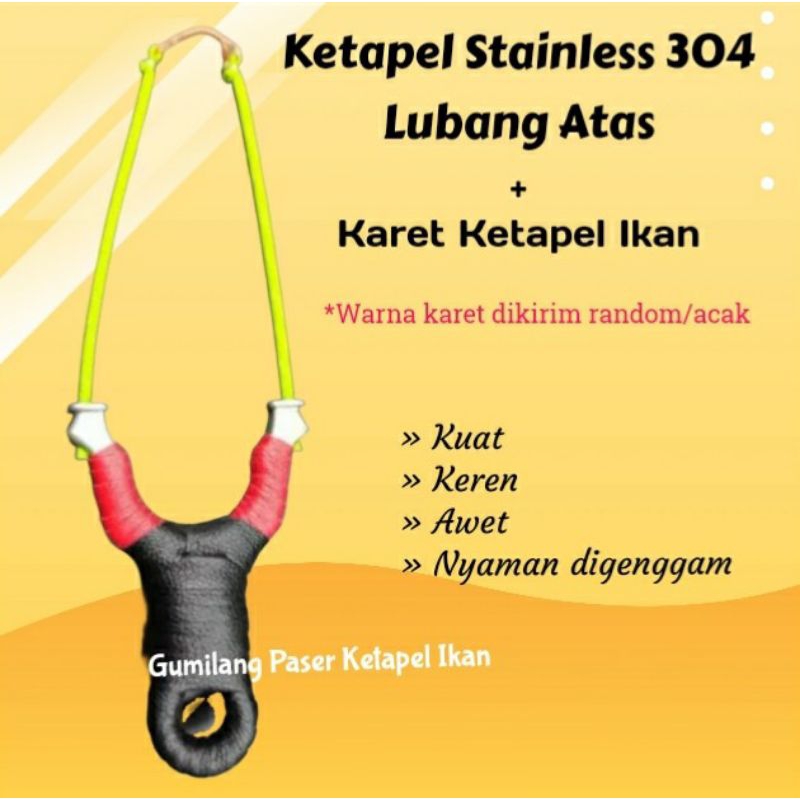 frame ketapel Stainles 304 mantab FREE karet 1pcs