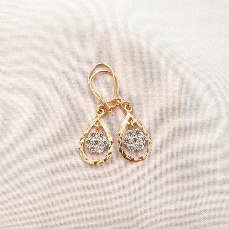 Anting kait gantung emas asli kadar 375