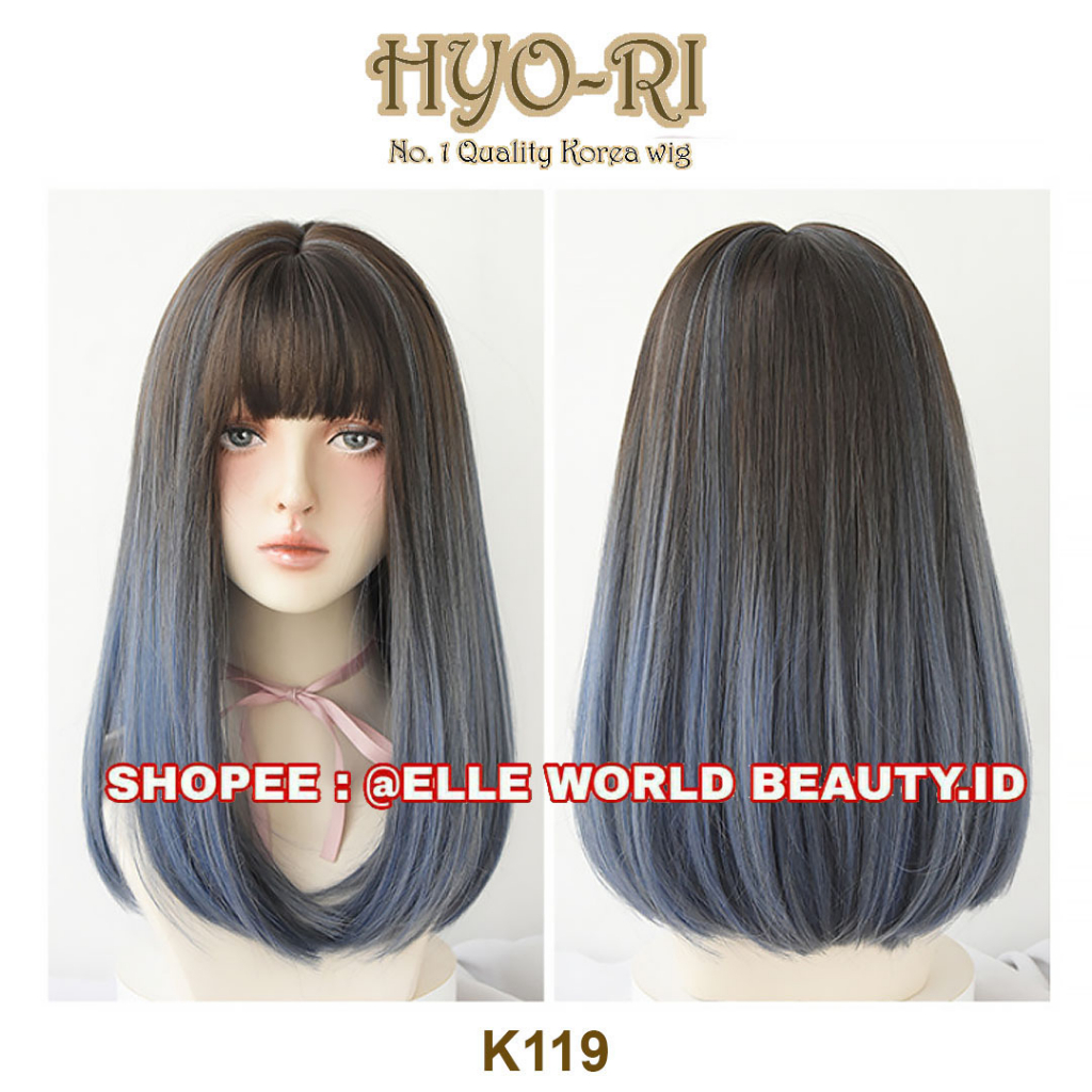 READY STOCK WIG HYO-RI - RAMBUT PALSU WIG KOREA CEWE CEWEK WANITA PONI DEPAN GRADASI OMBRE ABU ABU G
