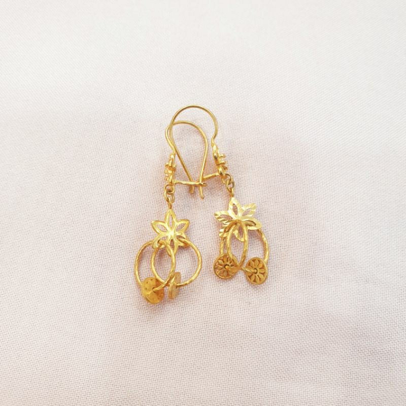 Anting kait gantung emas asli kadar 400