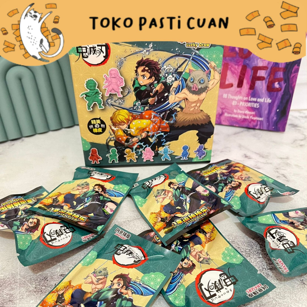 

penghapus karet pensil hapusan pensil karakter demon slayer bisa COD termurah lucu imut fancy imut import