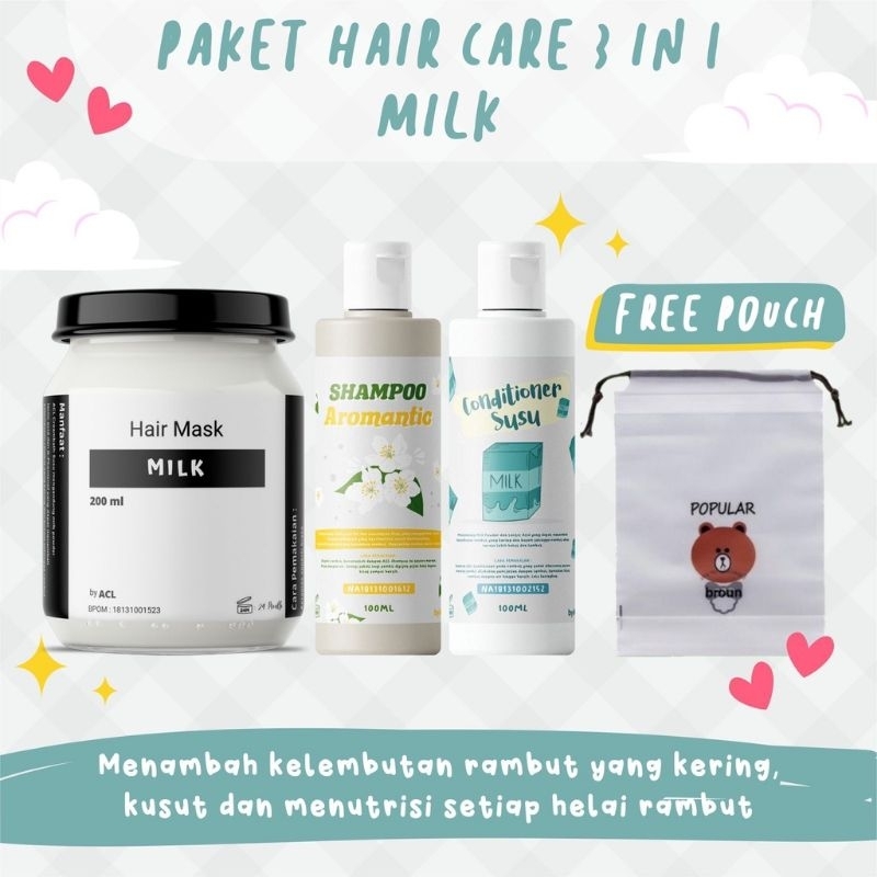 [BPOM] PAKET HAIR CARE 3IN1 FREE POUCH | HAMPERS HAIR MASK | Hampers Wanita Hampers Cewek Hampers Ultah Hampers Wedding Hampers Anniversary Kado Ultah Kado Wanita Kado Cewek Hadiah Ultah Hadiah Wanita Hadiah Cewek Gift Box paket hair care