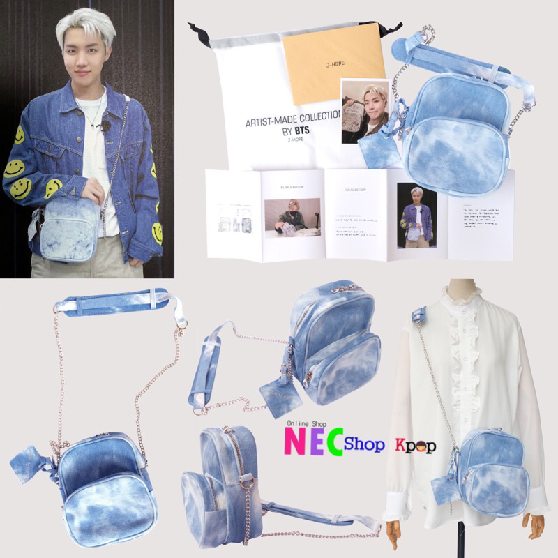 READY STOCK Unofficial SS BTS Jhope , Taehyung, Side By Side Sling Bag Mini Denim (BTS J-HOPE SBS BA