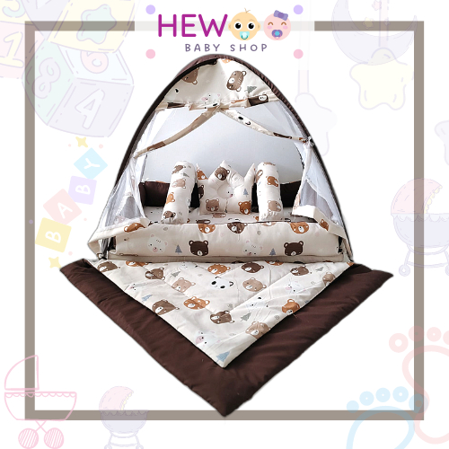 KASUR BAYI SET KELAMBU PLUS BEDCOVER LENGKAP MOTIF TERBARU