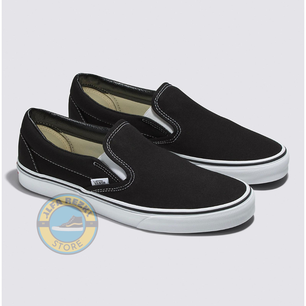 VANS SLIP-ON SLIDE PREMIUM HITAM PUTIH SEPATU CASUAL PRIA WANITA KEKINIAN / SEPATU VANS ORIGINAL SLI