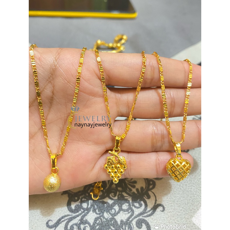 Kalung Tempe Lapis emas 24k