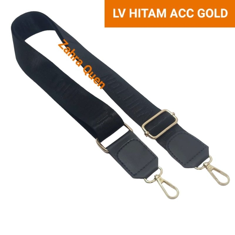 STRAP LV HITAM TALI TAS SLEMPANG MOTI LV PANJANG UKURAN 120 CM