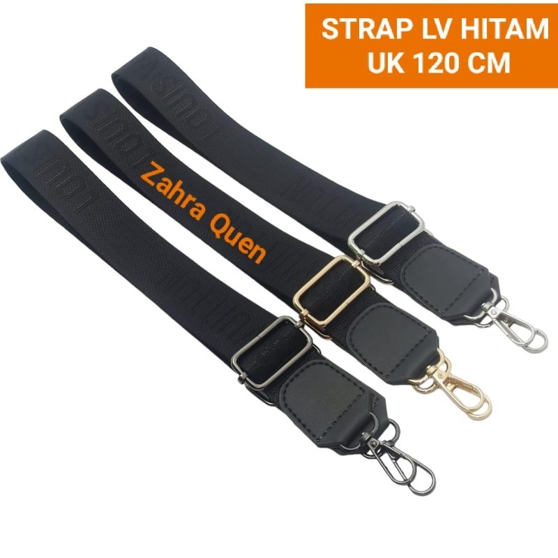 STRAP LV HITAM TALI TAS SLEMPANG MOTI LV PANJANG UKURAN 120 CM