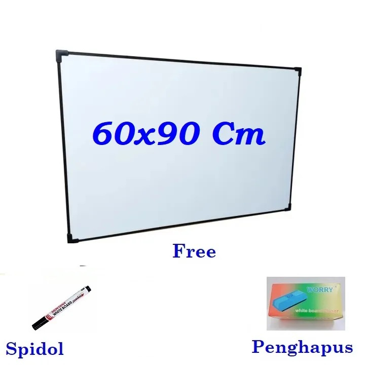 

Baru Papan Tulis/Whiteboard 60X90 Free Spidol Dan Penghapus Extra Packing Aman