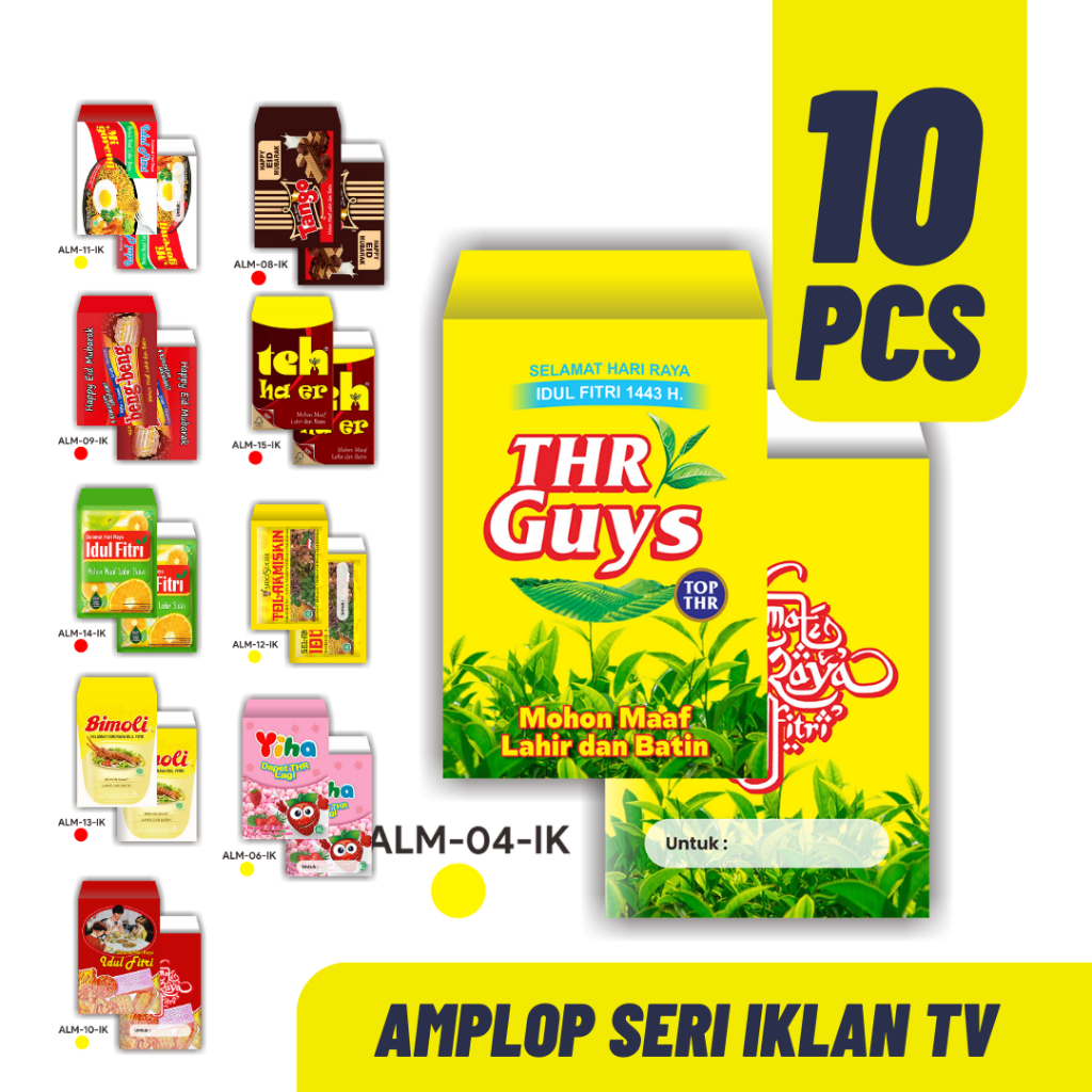 

AMPLOP LEBARAN 2023 ISI 10 PCS SERI SNACK