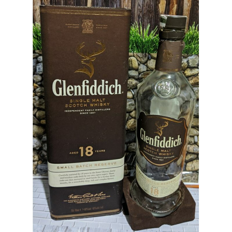 botol bekas mirs Glenfidich 18 Y.o  import premium label mulus / estetik/ pajangan / buatruangtamu
