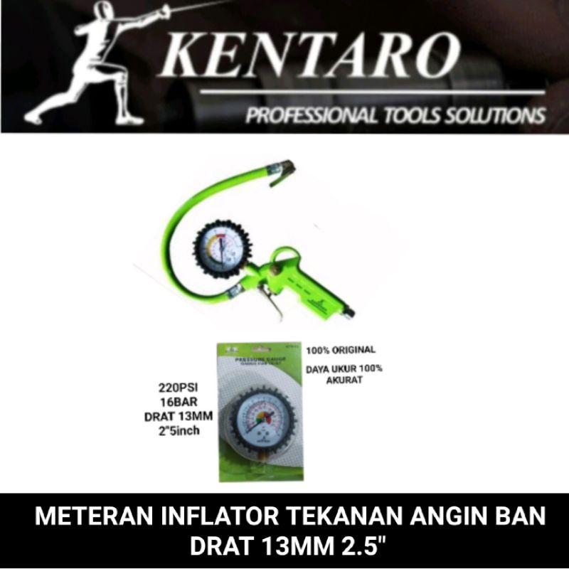 meteran inflator / meteran tekanan angin ban Kentaro japan quality