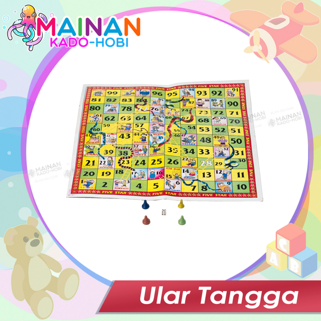 MAINAN EDUKASI ANAK LAKI PEREMPUAN ULAR TANGGA SNAKE LADDER TOYS