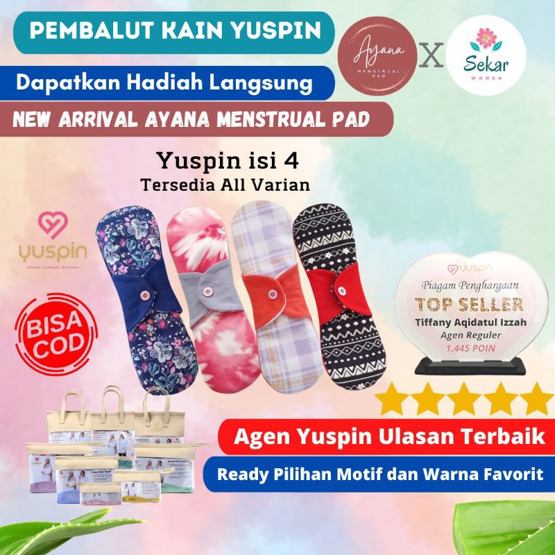 YUSPIN PEMBALUT KAIN REGULER BARU (DAY,NIGHT,SUPER NIGHT,TEEN,PANTYLINER - BRONZE,SILVER,GOLD)