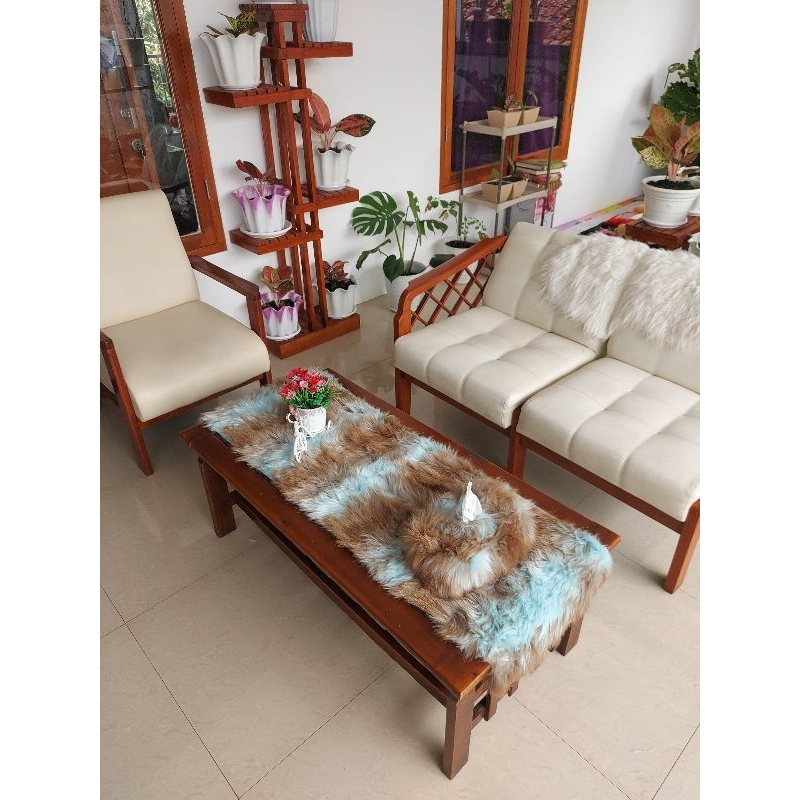 Promo Ramadhan Set Taplak + Tisu bulu korea warna soft coklat mint gradasi (peppermint)  bisa untuk 