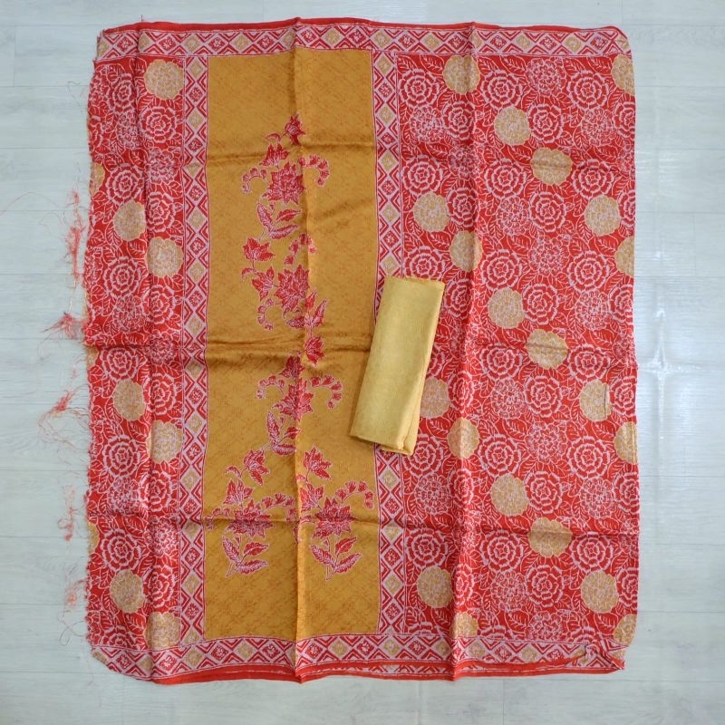 KAIN BATIK SARUNG VISCOSE SEMI SUTRA CAP TULIS SETELAN WANITA KHAS CIREBON TRUSMI AMANAHBATIK