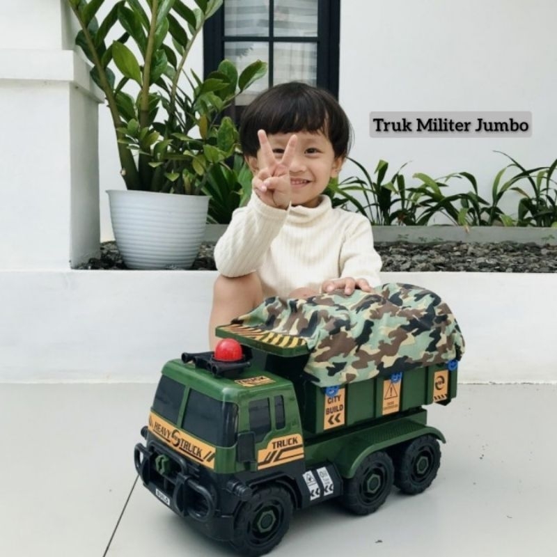 Mainan Mobil Truk Militer Jumbo - Mobilan Truck Angkut Besar Anak Laki Cowok