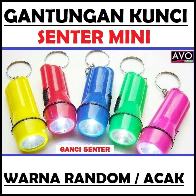 gantungan kunci senter plus baterai ganci praktis