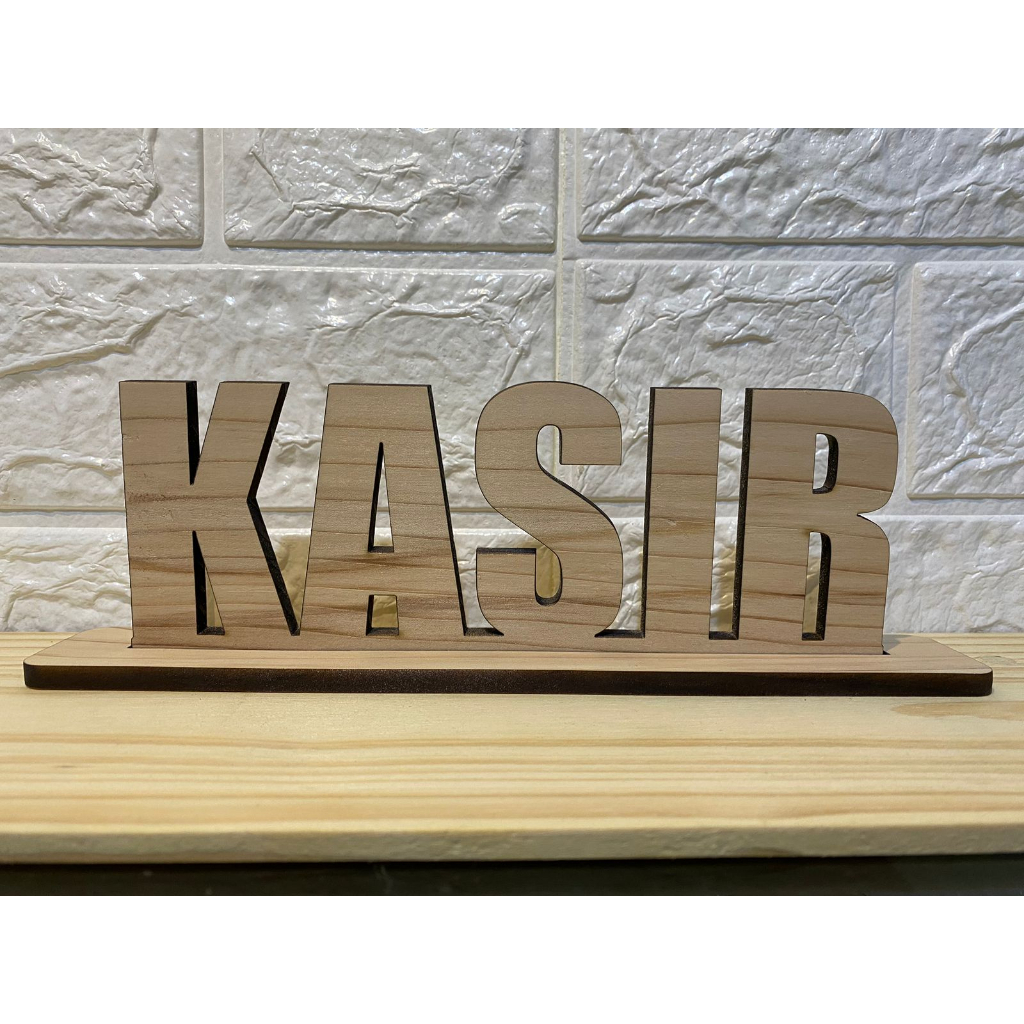 Tulisan Kayu Kasir  Cutting Mesin Laser Model 1