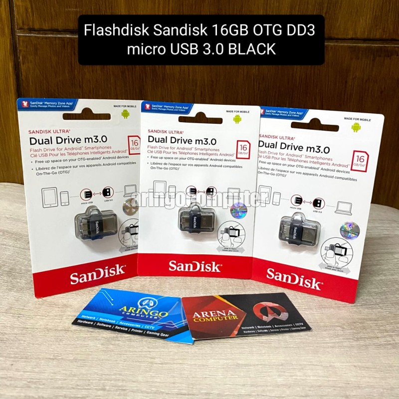 Flashdisk Sandisk 16GB OTG DD3 micro USB 3.0 BLACK