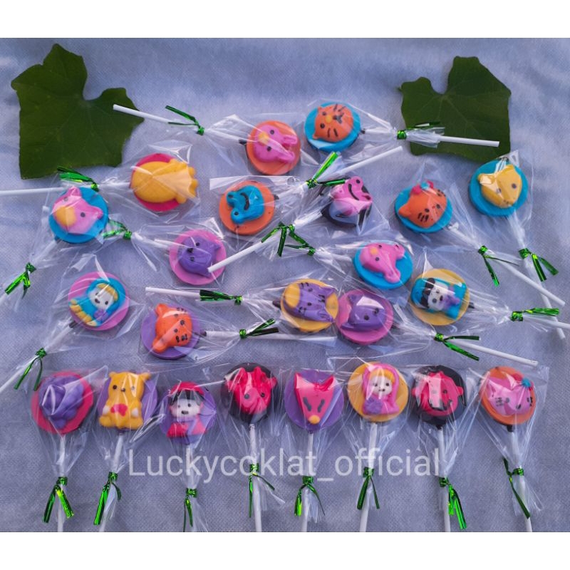 

Lolipop coklat stik karakter mix isi 24 pcs ( 1pack )