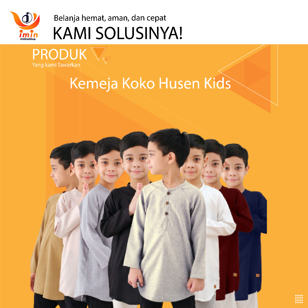 Baju muslim anak/Baju muslim husen/Baju anak husen/Kemeja koko husen kids/Kemeja koko anak husen /ke