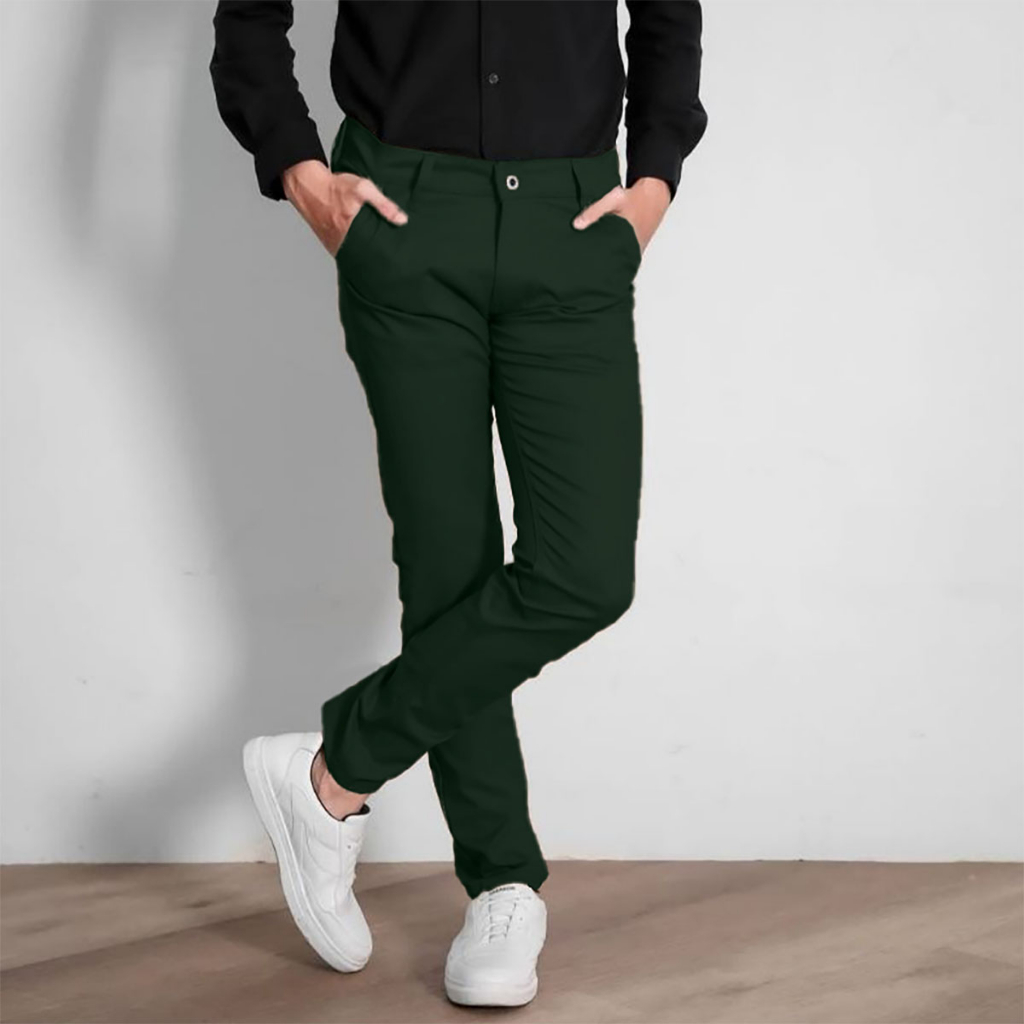 CelanaPanjang Skinny Chino Pria Formal Casual Slimfit Stylish Cream Mocca Hitam Abu-abu Coklat cino