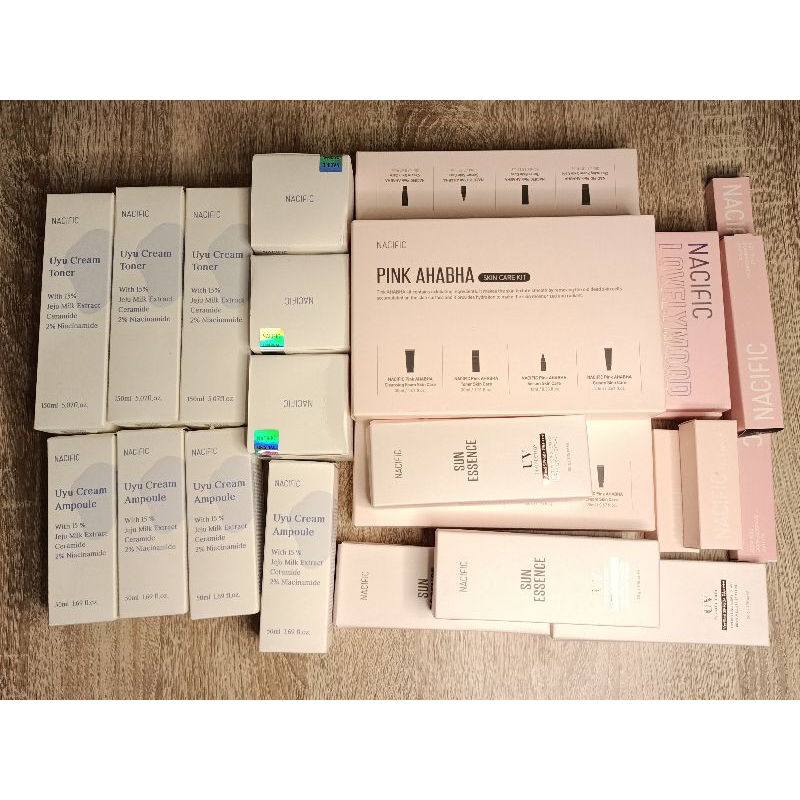 [READY STOCK] Nacific eye pallete lip scrub pen liner kit aha bha sun essence crea ampoule toner uyu