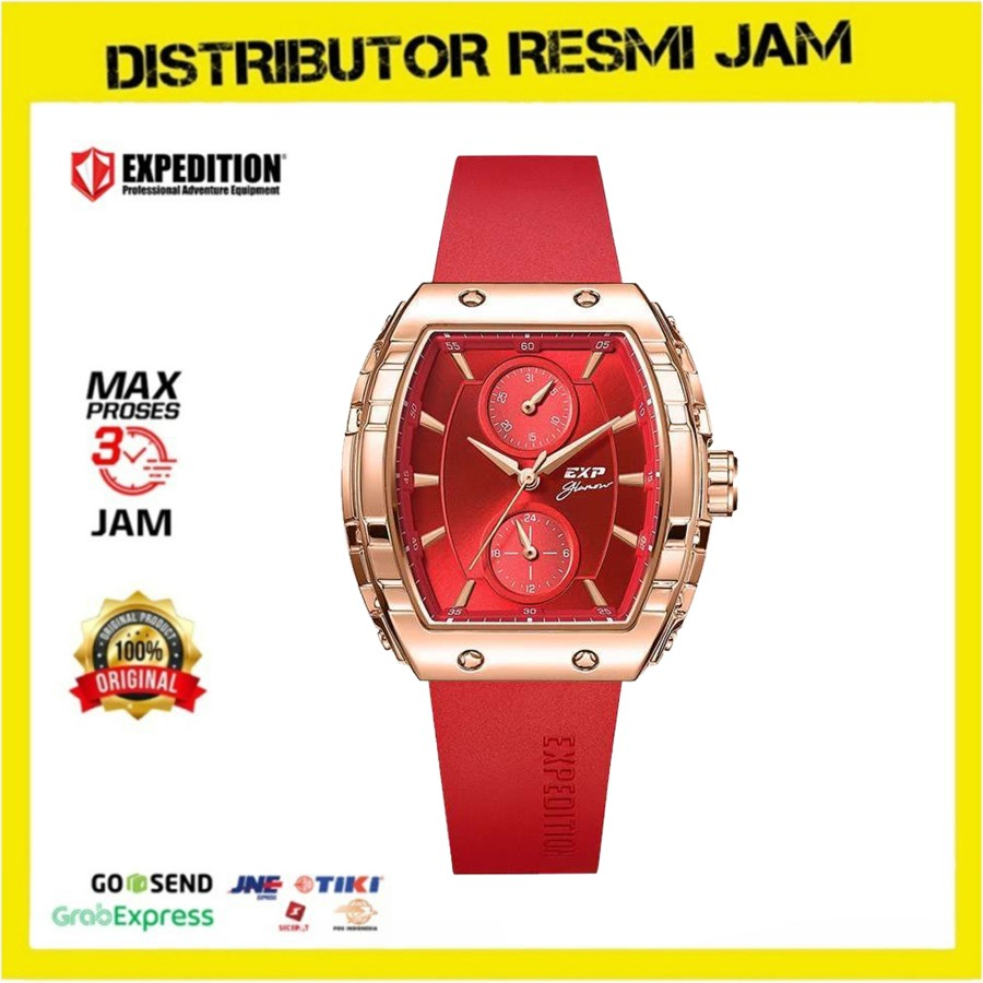 Jam Tangan Wanita Expedition E6782BF E 6782 BF Red Rosegold